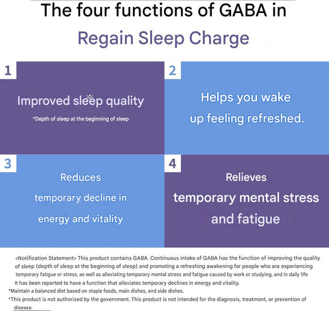 Japanese Regain Sleep Charge functional food with 100mg GABA for better sleep quality