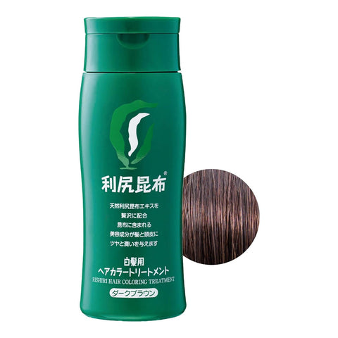 Rishiri Hair Color Treatment Dark Brown 200g packaging made in Japan