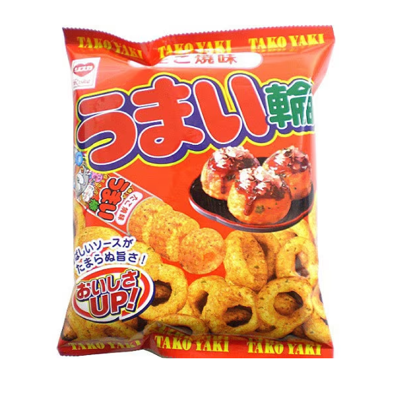 Risuka Umai Ring Takoyaki Flavor Snack 75g Japanese corn rings