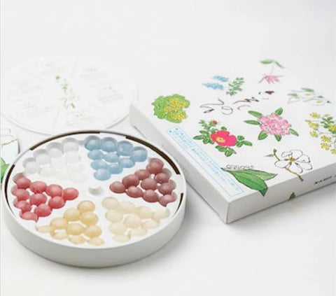 Rokkatei Rokka no Tsuyu liquor bonbons tin with 60 assorted alcohol-filled candies from Hokkaido Japan