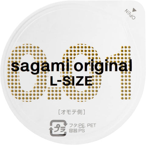 Close-up of Sagami 0.01 ultra thin polyurethane condom texture smooth surface