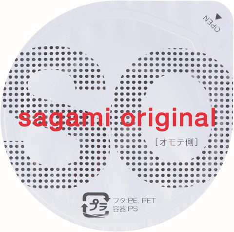 Close-up of ultra thin 0.02mm Sagami polyurethane condom texture