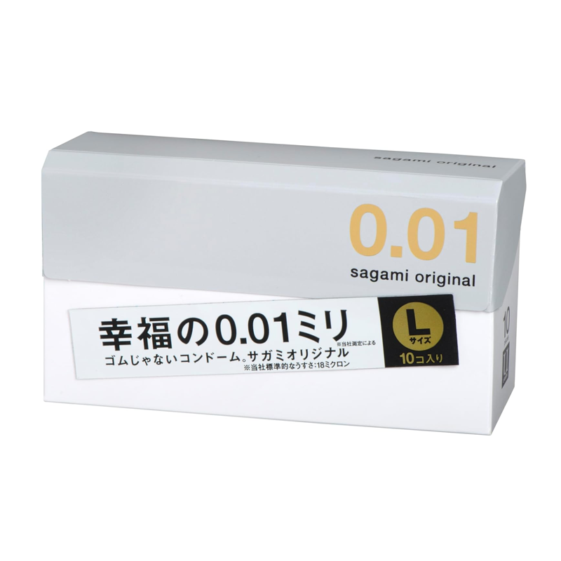 Sagami Original 0.01 condoms L size 10 pack ultra thin polyurethane latex free