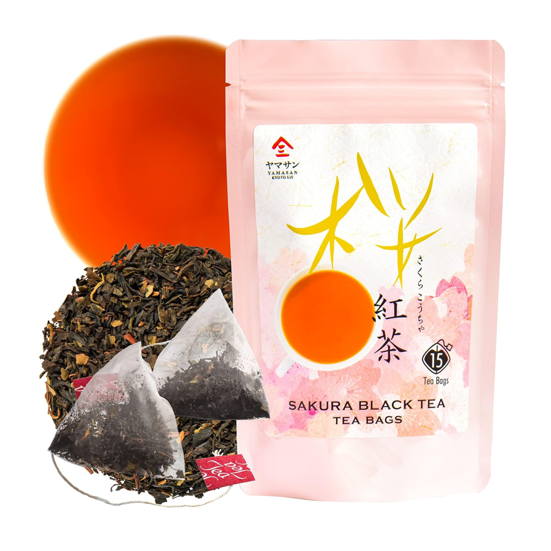 Japanese Sakura Black Tea Benifuuki tea bags Kyoto Uji Yamasan packaging