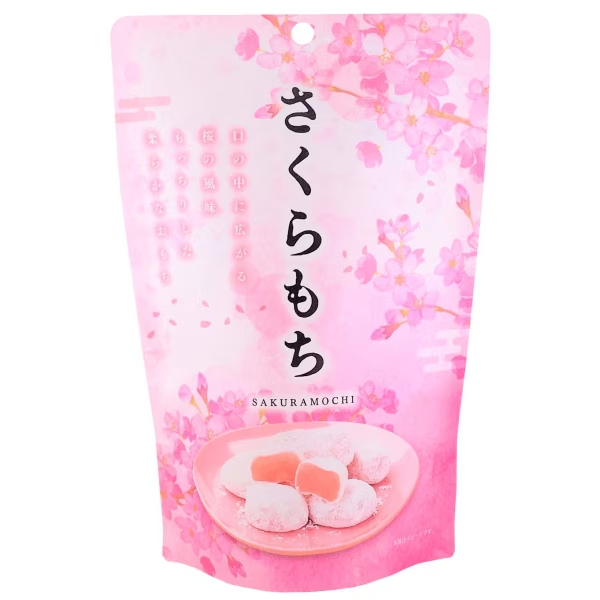 Seiki sakura mochi soft rice cake bites individually wrapped 130g pink Japanese snack