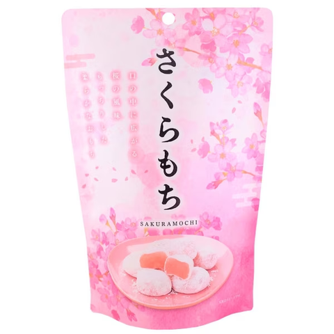 Seiki sakura mochi soft rice cake bites individually wrapped 130g pink Japanese snack