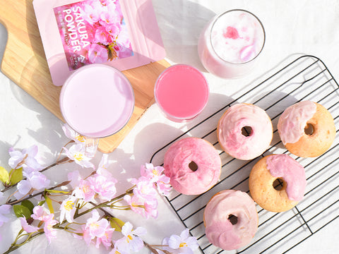 sakura powder for spring recipes with natural pink color and floral flavor