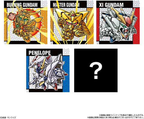 SD Gundam premium sticker artwork illustrated by Yokoi Hakase from Snack II series