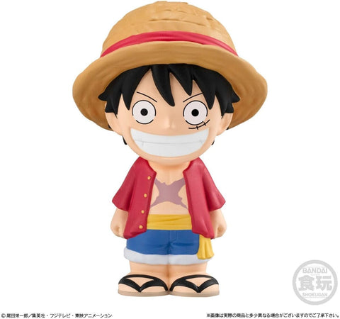 Sofbits ONE PIECE box contents: figure + soda gum