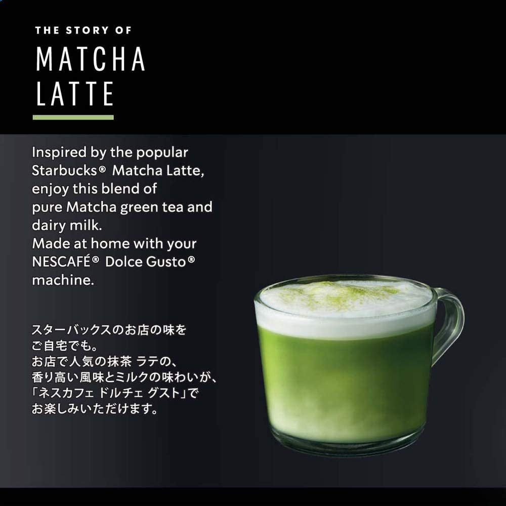 A freshly brewed Starbucks Matcha Latte made with Nestle Dolce Gusto capsules, served in a café-style cup