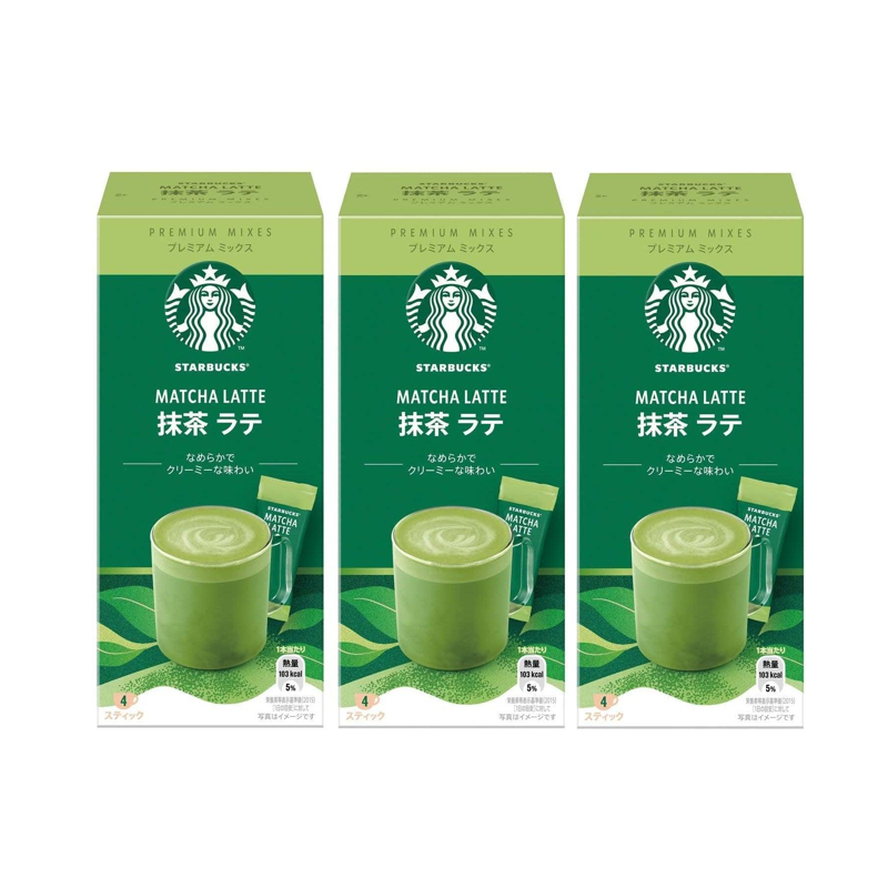 Starbucks Matcha Latte Powder Premium Mix 3-pack  – Japanese green tea latte blend for café-style drinks at home