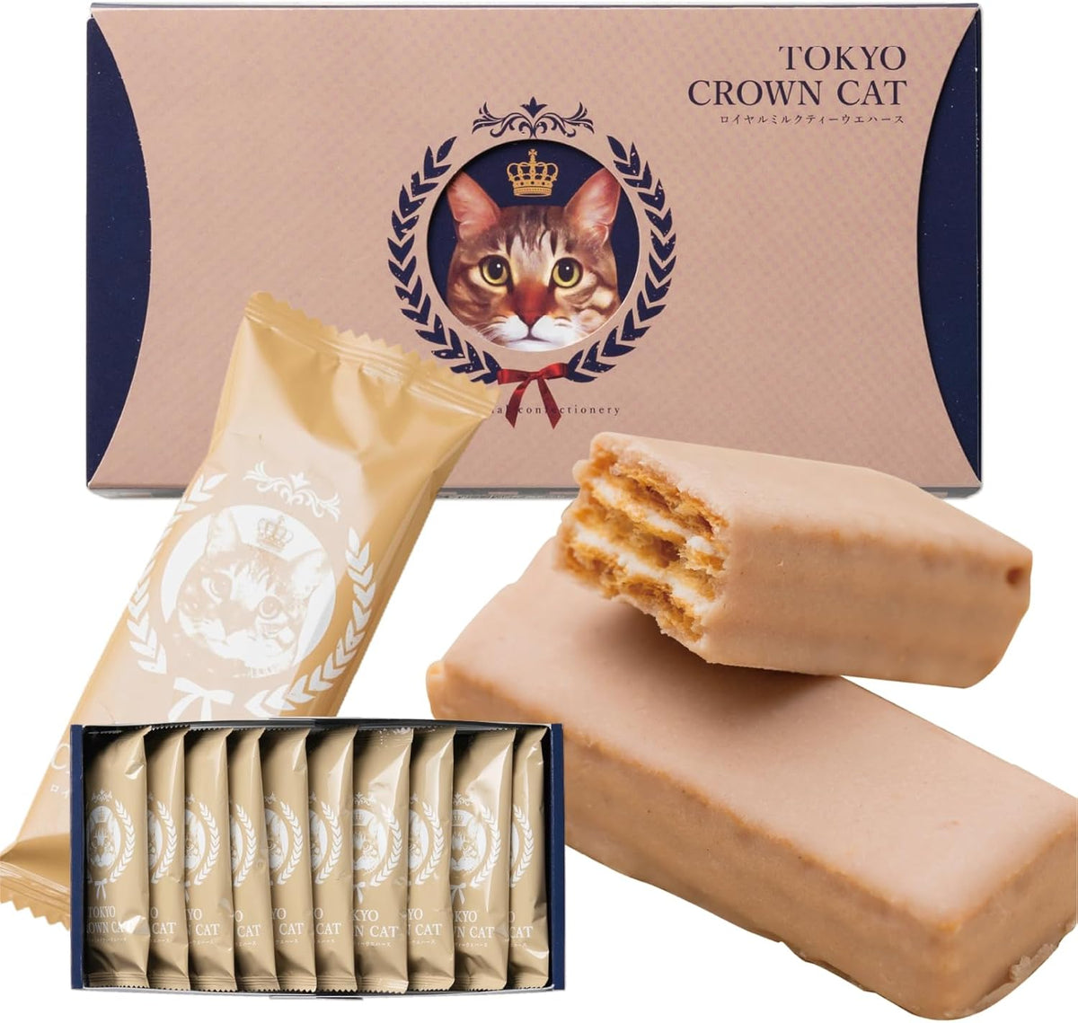 TOKYO CROWN CAT royal milk tea wafers gift box from Japan