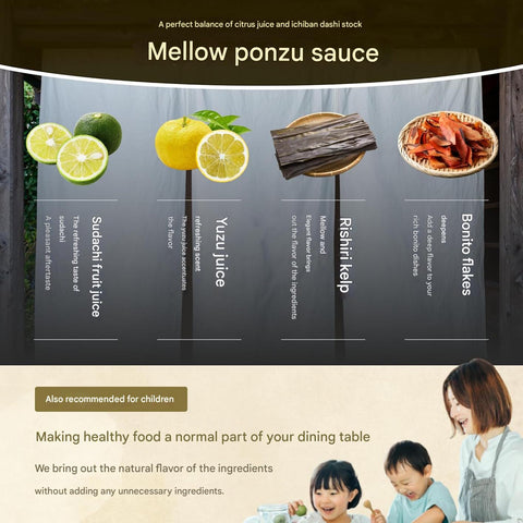 Premium Japanese ponzu sauce with bonito and kombu dashi by Uchibori