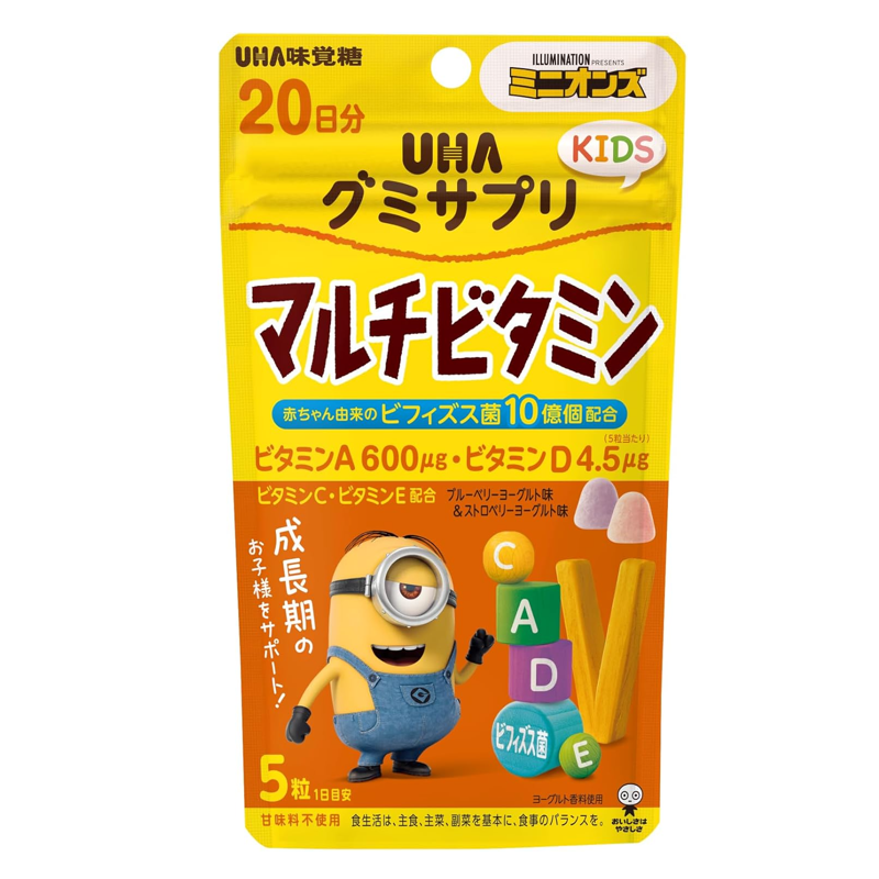 UHA Mikakuto Minions kids multivitamin gummy supplement from Japan