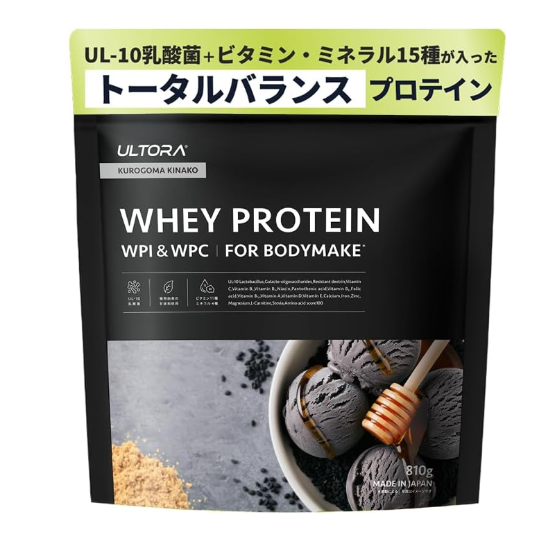 ULTORA Whey Protein 810g Black Sesame Kinako Flavor from Japan