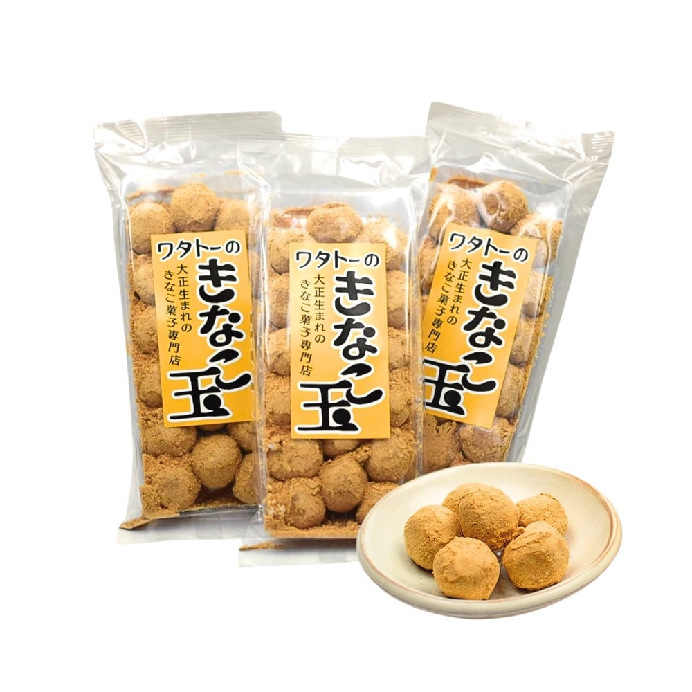 Watato Kinako Balls Mochi Assorted Flavors  18 Pieces × 3 Bags Value Set